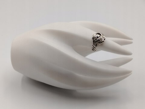 Stary piękny srebrny damski pierścionek LADY r.9 srebro biżuteria VINTAGE