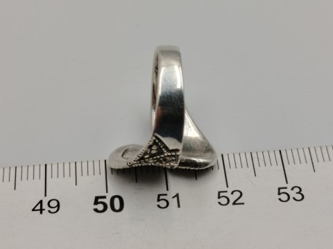 Stary piękny srebrny damski pierścionek MARKAZYTY r.13 biżuteria VINTAGE