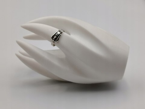 Stary srebrny damski pierścionek/obrączka PASEK DO SPODNI r. 16 VINTAGE