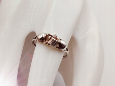 Stary srebrny damski pierścionek/obrączka r.16 srebro VINTAGE biżuteria