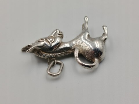 Stary srebrny damski wisiorek/zawieszka OSIOŁ srebro 925 biżuteria VINTAGE