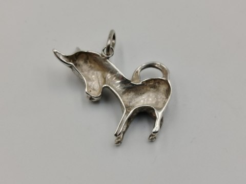 Stary srebrny damski wisiorek/zawieszka OSIOŁ srebro 925 biżuteria VINTAGE