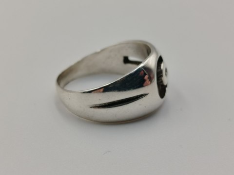 Stary srebrny pierścionek/obrączka ażurowa ŚLIMAK r. 11 srebro VINTAGE