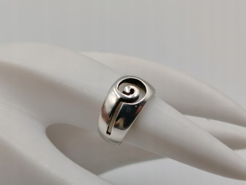 Stary srebrny pierścionek/obrączka ażurowa ŚLIMAK r. 11 srebro VINTAGE