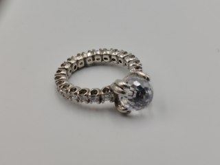 Bajeczny srebrny damski pierścionek CYRKONIE r. 14 srebro 925 biżuteria