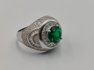 Bajeczny srebrny damski pierścionek CYRKONIE r. 23 srebro 925 biżuteria