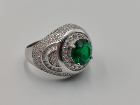 Bajeczny srebrny damski pierścionek CYRKONIE r. 23 srebro 925 biżuteria