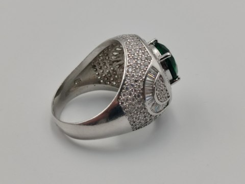 Bajeczny srebrny damski pierścionek CYRKONIE r. 23 srebro 925 biżuteria