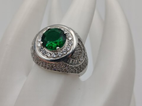 Bajeczny srebrny damski pierścionek CYRKONIE r. 23 srebro 925 biżuteria