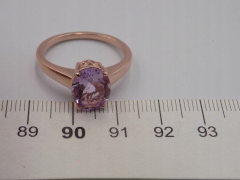 Piękny damski srebrny, pozłacany pierścionek CYRKONIA roz. 23 biżuteria