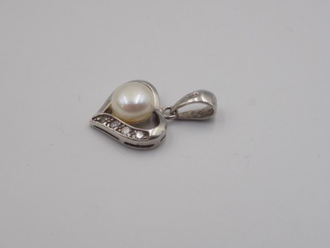 Piękny srebrny damski wisiorek/zawieszka SERCE PERŁA biżuteria VINTAGE