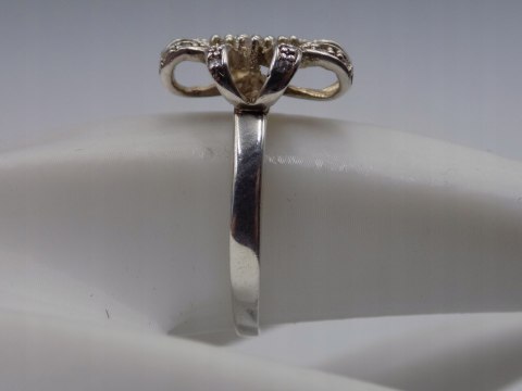 Piękny stary srebrny damski pierścionek CYRKONIE roz. 17 biżuteria VINTAGE