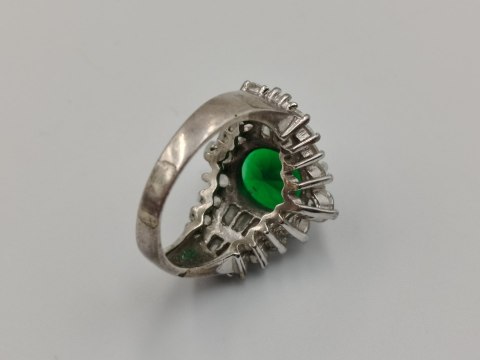 Piękny stary srebrny damski pierścionek THAILAND cyrkonie r.17/18 biżuteria