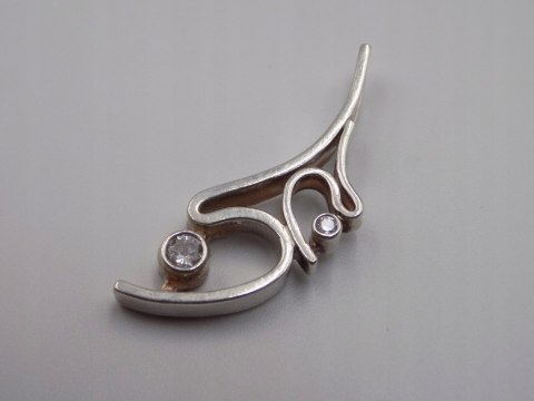 Piękny stary srebrny wisiorek/zawieszka CYRKONIE srebro biżuteria VINTAGE