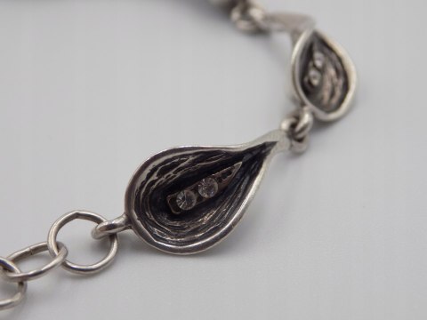 Srebrna damska bransoletka CYRKONIE oksyda srebro 925 - biżuteria VINTAGE