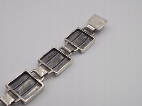 Srebrna damska bransoletka PASKI KWADRATY srebro 925 - biżuteria VINTAGE