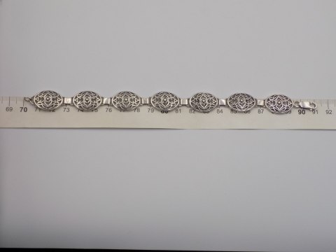 Stara srebrna damska ażurowa bransoletka - srebro 925 - biżuteria VINTAGE