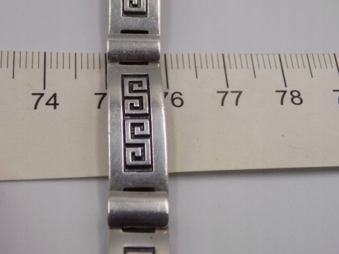 Stara srebrna damska bransoletka wzór grecki srebro 925 - biżuteria VINTAGE