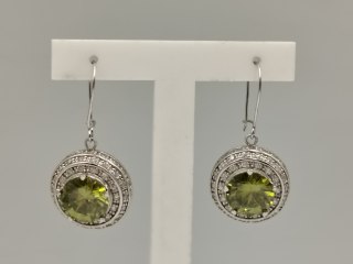 Stare piękne srebrne kolczyki damskie OLIWIN+CYRKONIE srebro 925 biżuteria