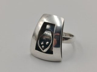 Stary piękny srebrny damski pierścionek KWIAT r.14 srebro biżuteria VINTAGE