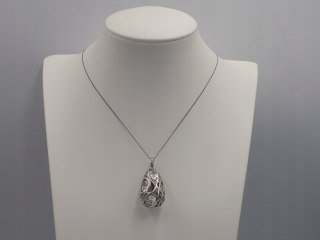 Stary srebrny damski ażurowy wisiorek/zawieszka CYRKONIE biżuteria VINTAGE