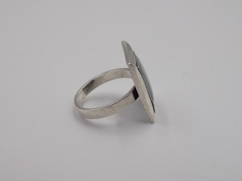 Stary srebrny damski pierścionek KOCIE OKO r.16 srebro VINTAGE biżuteria