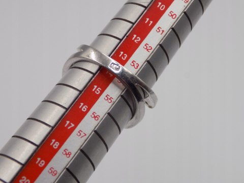 Stary srebrny damski pierścionek PERŁA roz.14 srebro 925 biżuteria VINTAGE