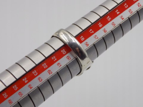 Stary srebrny damski pierścionek SZMARAGD roz.19 srebro biżuteria VINTAGE