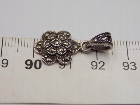 Stary srebrny damski wisiorek/zawieszka KWIAT srebro 925 biżuteria VINTAGE