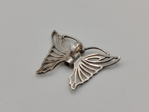 Stary srebrny damski wisiorek/zawieszka ażurowa MOTYL biżuteria VINTAGE