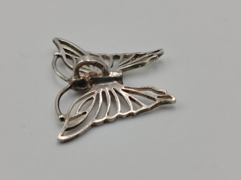 Stary srebrny damski wisiorek/zawieszka ażurowa MOTYL biżuteria VINTAGE