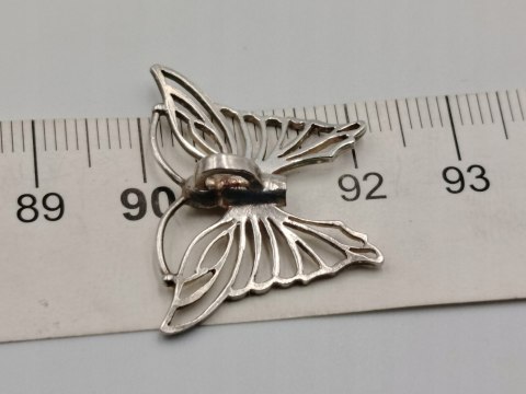 Stary srebrny damski wisiorek/zawieszka ażurowa MOTYL biżuteria VINTAGE
