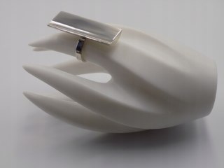 Stary srebrny duży długi pierścionek - roz. 13 srebro 925 VINTAGE biżuteria