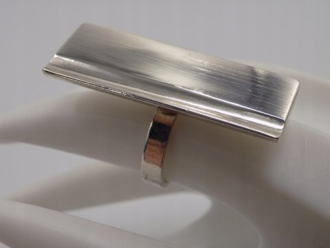 Stary srebrny duży długi pierścionek - roz. 13 srebro 925 VINTAGE biżuteria