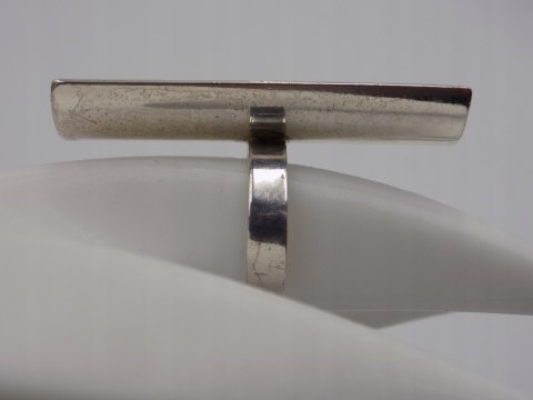 Stary srebrny duży długi pierścionek - roz. 13 srebro 925 VINTAGE biżuteria