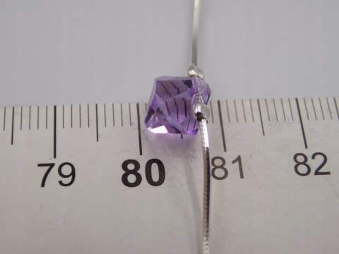 Piękna srebrna damska bransoletka - FIOLETOWE CYRKONIE srebro 925 biżuteria