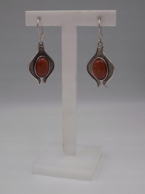 Piękne srebrne kolczyki PIASEK PUSTYNI srebro OKSYDA VINTAGE biżuteria