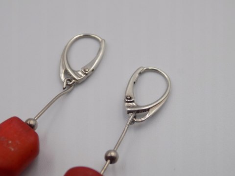 Piękne stare srebrne kolczyki KORALOWIEC srebro 925 VINTAGE biżuteria