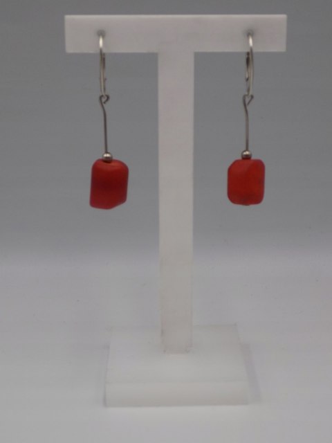 Piękne stare srebrne kolczyki KORALOWIEC srebro 925 VINTAGE biżuteria