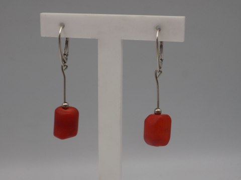 Piękne stare srebrne kolczyki KORALOWIEC srebro 925 VINTAGE biżuteria