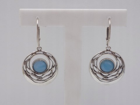 Piękne stare srebrne kolczyki ażurowe AGAT KOŁA srebro VINTAGE biżuteria