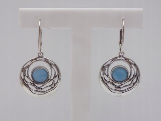 Piękne stare srebrne kolczyki ażurowe AGAT KOŁA srebro VINTAGE biżuteria