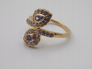 Piękny damski srebrny, pozłacany pierścionek CYRKONIE roz. 23 biżuteria