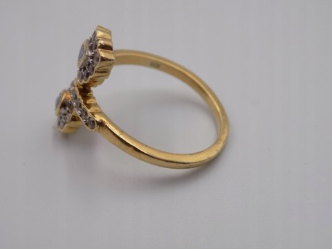 Piękny damski srebrny, pozłacany pierścionek CYRKONIE roz. 23 biżuteria