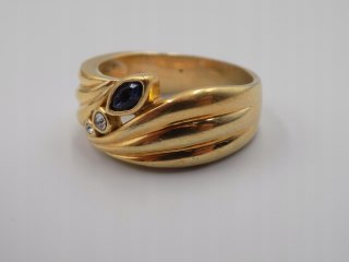 Piękny damski srebrny, pozłacany pierścionek/obrączka CYRKONIE roz. 26/27