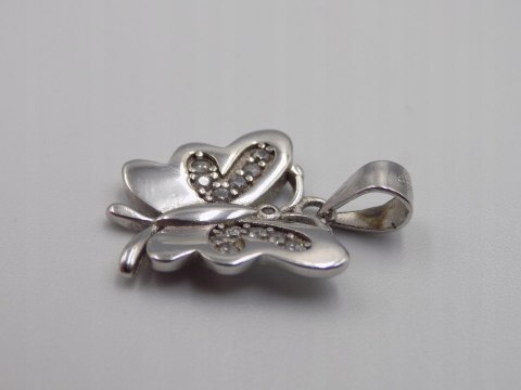 Piękny srebrny wisiorek/zawieszka MOTYL cyrkonie srebro rodowane biżuteria