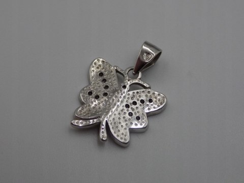 Piękny srebrny wisiorek/zawieszka MOTYL cyrkonie srebro rodowane biżuteria