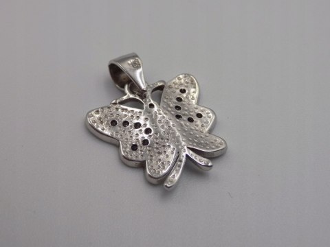 Piękny srebrny wisiorek/zawieszka MOTYL cyrkonie srebro rodowane biżuteria