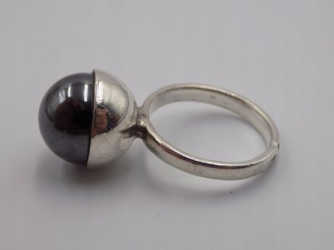 Piękny stary srebrny damski pierścionek KULA roz. 12 biżuteria VINTAGE