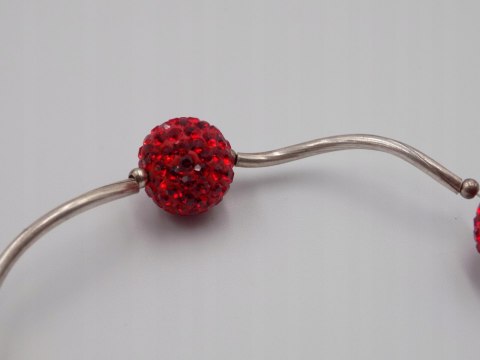 Stara piękna srebrna damska bransoletka KULKI CYRKONIE VINTAGE biżuteria